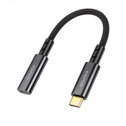 Awei adapter kábel Type-C aljzat - Type-C, 15cm, FEKETE (CL-216T)