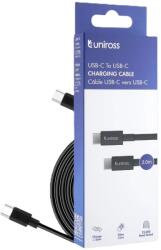Uniross USB 2.0 Type C Összekötő Fekete 2m UCA006 (UCA006)