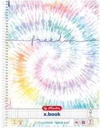 Herlitz 50044115 Spirálfüzet A4 80lapos perforált kockás Batik Freedom (50044115)