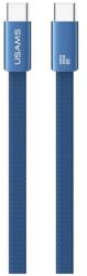 USAMS U96 adatkábel Type-C - Type-C 60W PD gyorstöltő lapos 120cm SÖTÉTKÉK SJ783USB01 (SJ783USB01)
