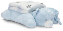 Lorelli Poffy Duo takaró 75x90cm párnával 45x30cm - White Blue Teddy Bear (3800166122236)