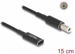 Delock Laptop töltőkábel adapterkábel USB Type-C anya - Dell 7.4 x 5.0 mm apa ott 15 cm (60037)