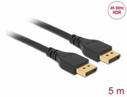 Delock DisplayPort 1.2/1.2a Összekötő Fekete 5m 85912 (85912)
