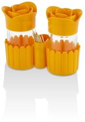 HEREVIN HN-1119 Rose Salt &v Pepper üveg fűszerszóró szett tartóval (HN-1119)