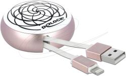 Delock USB Lightning Töltő/adat Fehér-Rózsaszín 46cm 85817 (85817)