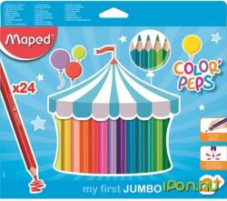 Maped Színes ceruza készlet háromszögletű vastag Jumbo 24 különböző szín