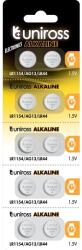 Uniross LR44/LR1154/AG13 1.5V alkáli gombelem (CR) 10db