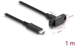 Delock USB 3.1 Type C Hosszabbító Fekete 1m 87824 (87824)