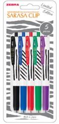 Zebra Sarasa Clip Zseléstoll 0.33 mm nyomógombos csíkos test 5 szín (48296)