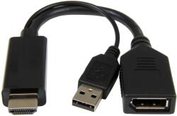 Gembird HDMI + USB DisplayPort Átalakító Fekete 10cm A-HDMIM-DPF-01 - BULK