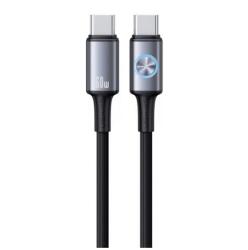USAMS HUAN adatkábel Type-C - Type-C, 120cm, SÖTÉTSZÜRKE (SJ752USB01)