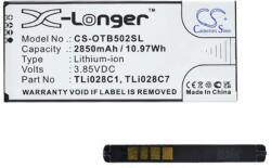 Cameron Sino Alcatel 1B (2020) CAMERON SINO Li-Ion akku 3.85V/2850mAh, Alcatel TLi028C1 kompatibilis, FEKETE (CS-OTB502SL)