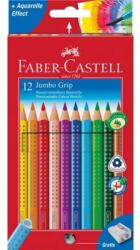 Faber-Castell Színes ceruza készlet háromszögletű Jumbo Grip 12 különböző szín és hegyező szett