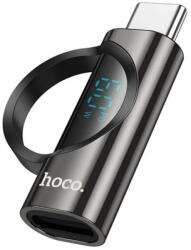 hoco. UA32A adapter (Lightning aljzat - Type-C, adatátvitel és töltés, LED kijelző) FEKETE (UA32A_B)