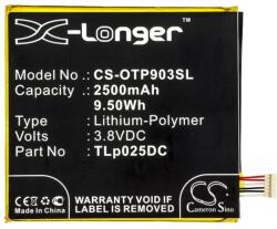 Cameron Sino Alcatel Pixi 4 6 CAMERON SINO Li-Polymer akku 3.8V/2500mAh, Alcatel TLp025D2 kompatibilis, FEKETE (CS-OTP903SL)