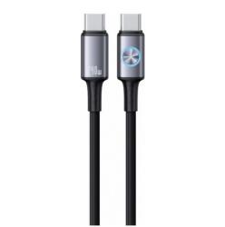 USAMS HUAN adatkábel Type-C - Type-C, 120cm, SÖTÉTSZÜRKE (SJ751USB01)