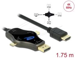 Delock DisplayPort + Mini DP HDMI Átalakító Antracit 1.75m 85974 (85974)