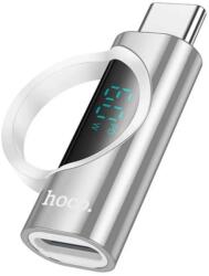 hoco. UA32A adapter Lightning aljzat - Type-C, LED kijelző, EZÜST (UA32A_S)