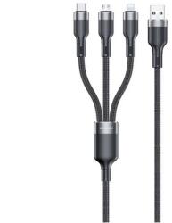 Awei CL-975 adatkábel 3in1 USB - Type-C/lightning/microUSB, 120cm, FEKETE (CL-975)