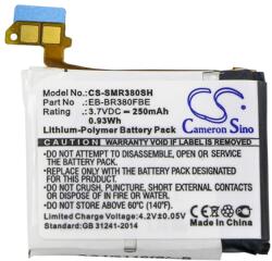 Cameron Sino Samsung Gear 2 Neo CAMERON SINO Li-Polymer akku 3.7V/250mAh, Samsung B1230J1EA kompatibilis, FEKETE (CS-SMR380SH)