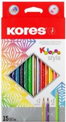 Kores Kolores Style háromszögletű színes ceruza készlet 15 különböző szín