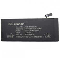 Cameron Sino iPhone 6S 4.7 CAMERON SINO Li-Polymer akku 3.8V/1900mAh, Apple 616-00036 kompatibilis, FEKETE (CS-IPH611XL)