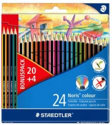 STAEDTLER Színes ceruza készlet hatszögletű Noris Colour 20+4 különböző szín (185 C24P)