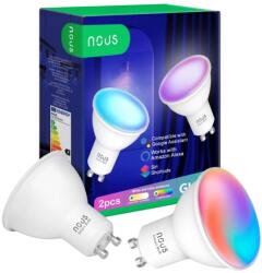 NOUS P8 okos Tuya Wi-Fi RGB izzó GU10 2db (NOU-LAM-P8-GU10-RGB-TUYA-x2)