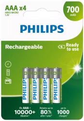 Philips Rechargeable NiMH mikro ceruza akku (AAA) 700mAh 4db (R03B4A70/10)