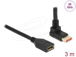 Delock DisplayPort 1.4 Összekötő Fekete 3m 87084 (87084)