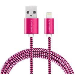 GOGEN Lightning USB kábel 1m textil borítás lila DBKF-GOGLIGHTN100MM25 (DBKF-GOGLIGHTN100MM25)