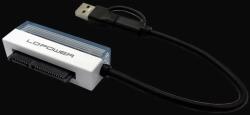 LC-Power USB 3.0 + USB 3.0 Type C SATA + Táp Átalakító Fekete 16cm LC-ADA-USB-SATA-25 (LC-ADA-USB-SATA-25)