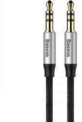 Baseus Audió kábel, 2 x 3, 5 mm jack, 100 cm, cipőfűző minta, Baseus Yiven M30, fekete/ezüst (CAM30-BS1) - speedshop