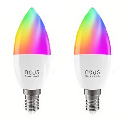 NOUS set 2 becuri led rgb smart nous p4, e14, control din aplicatie (95-P4-2)