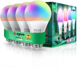 NOUS set 4 becuri led rgb smart nous p3z zigbee, e27, control din aplicatie (95-P3Z-4P)
