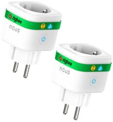 NOUS set 2 prize inteligenta wifi nous a7z, 16a - zigbee 3.0, monitorizare consum, compatibila alexa google (95-A7Z-2pc)