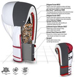 RDX Mănuși Box RDX F7 Quadro Dome Alb/Auriu Roșu - Rosu, 10oz (BGR-F7R-10oz)