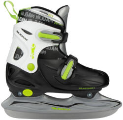 Nijdam Patine Hockey Junior Reglabile Nijdam Jutta - negru/alb/verde, 34-37 (3010-ZWG-34-37)