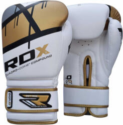 RDX Mănuși Box RDX F7 Quadro Dome Alb/Auriu Roșu - Alb/Auriu, 14oz (BGR-F7GL-14oz)