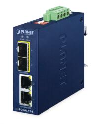 PLANET IP40 Compact size 2-Port 100/1000X SFP + 2-Port 10/100/1000T Media Converter convertoare media pentru rețea 1000 Mbit/s Albastru (IGT-2205AT-E)