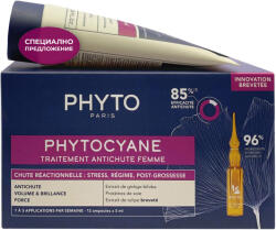 PHYTO Phytocyane Комплект - Терапия за реактивен косопад и Шампоан, 12 x 5 + 100 ml (Лимитирано) - ozone