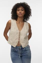 Vero Moda Vero Moda, Hímzett mellény megkötőkkel, Törtfehér, L (10344377-OATMEAL-OATMEAL-EMBROIDERY-L)