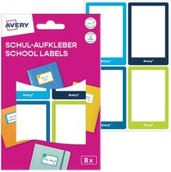 AVERY Színes füzetcímke 68x46 mm kék-zöld kerettel AYSCHOOL8G (AYSCHOOL8G)