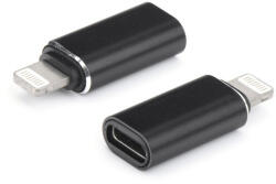 Utángyártott Adapter, Lightning - USB Type-C átalakító, fekete