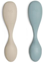 Citron Силиконови лъжици Citron - 2 броя, бежова и синя (Silicone_Feeding_Spoon_Short_Set2) - ozone