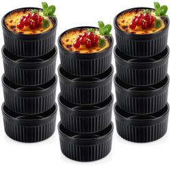 Vilde 12 darabos hőálló tálkészlet, Vilde, 260 ml, 10x5 cm, fekete, kerámia, 350°C-ig hőálló, mosogatógépben és mikrohullámú sütőben használható (SET577)