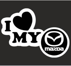 Image Autómatrica, IMAGE, I love my MAZDA, fehér, 23 x 17 cm (STICKIMG2964)