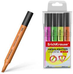 ErichKrause Marker evidentiator, set 4 bucati, cerneala fluorescenta pe baza de apa, scriere 0.6-4.5 mm, toate tipurile de hartie (EK56704)