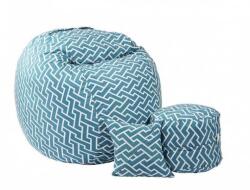  Pufrelax King Size Babzsák fotel + Lábtartó puff + Párna - Textil huzat - Memory Mix szivacspehely töltet - Zippity Tuquoise