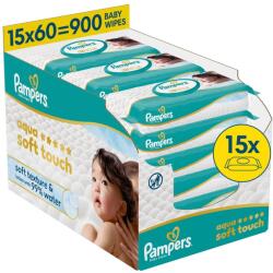 Pampers Aqua Soft Touch Baby Nedves Törlőkendő 15x60db (80874254)